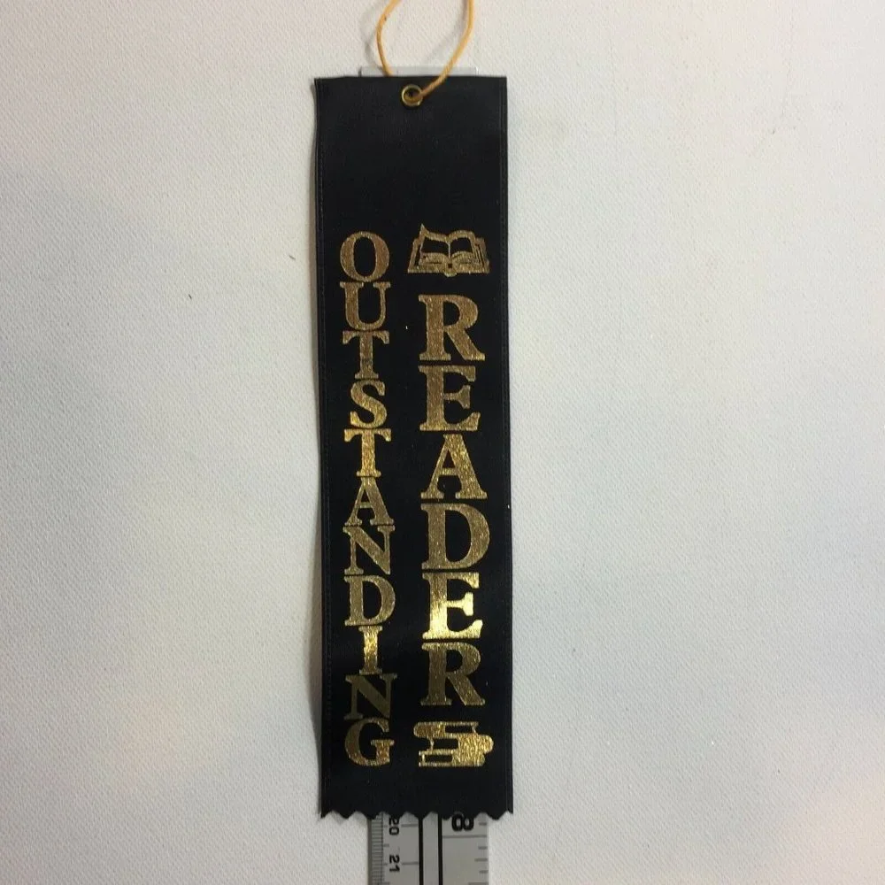Affluence Unlimited Outstanding Reader Black Gold Ribbon Bookmark 8